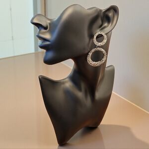 Rhinestone Double Hoop Earrings